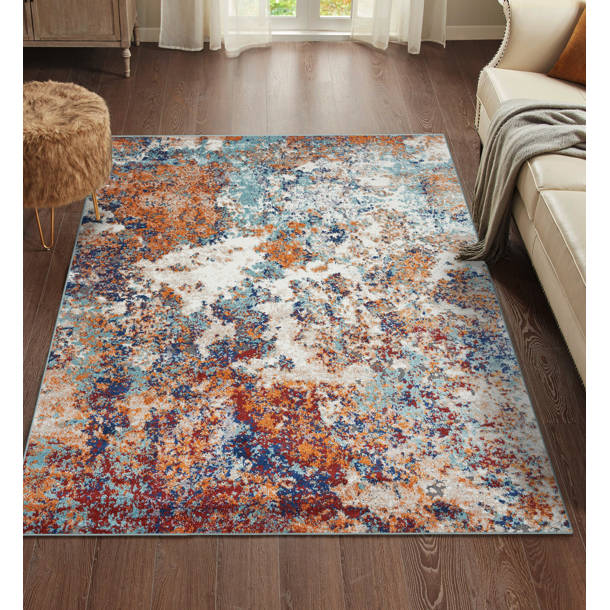 17 Stories Thorold Performance Blue Rug & Reviews Wayfair